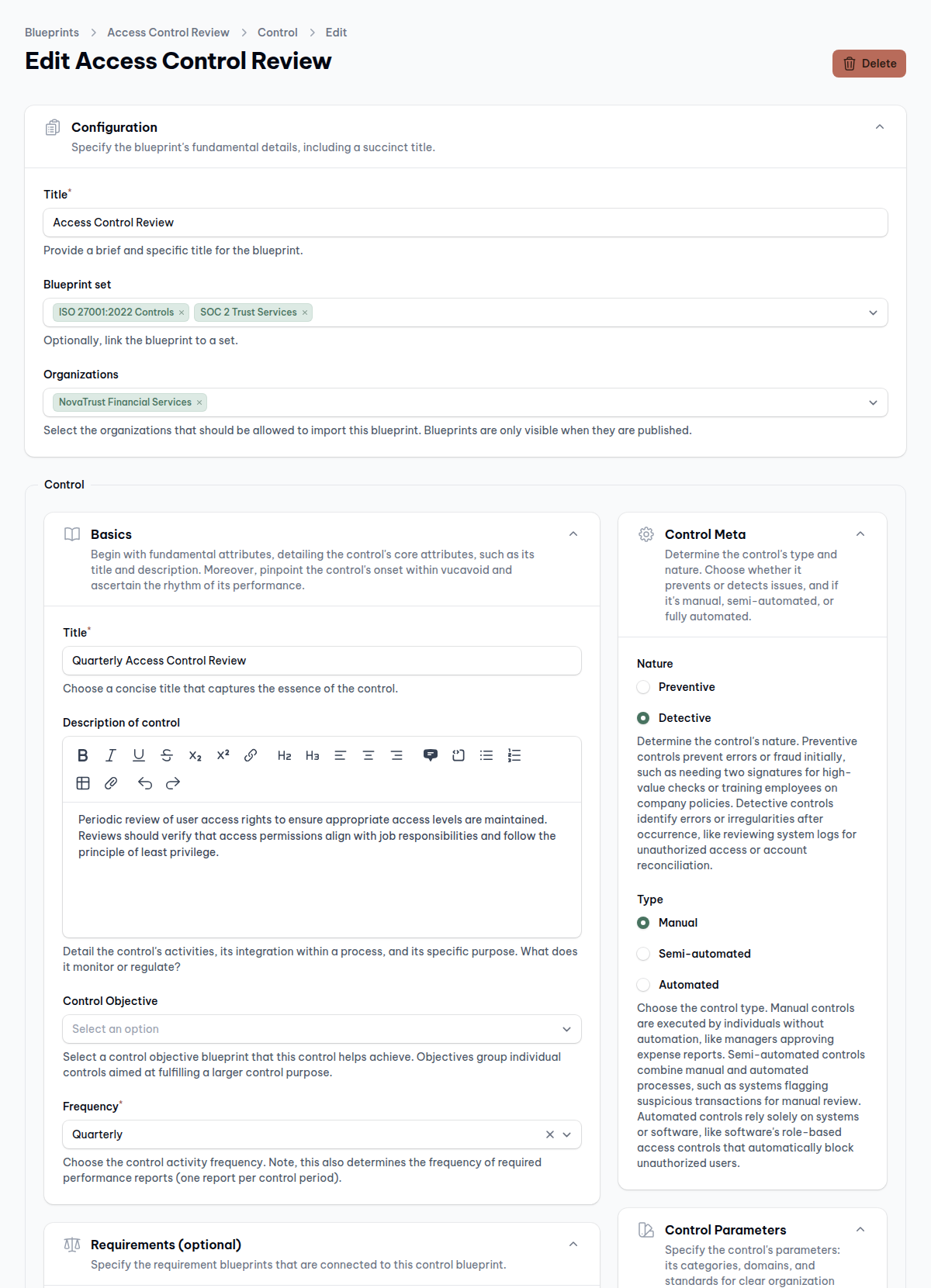 From template to working system
