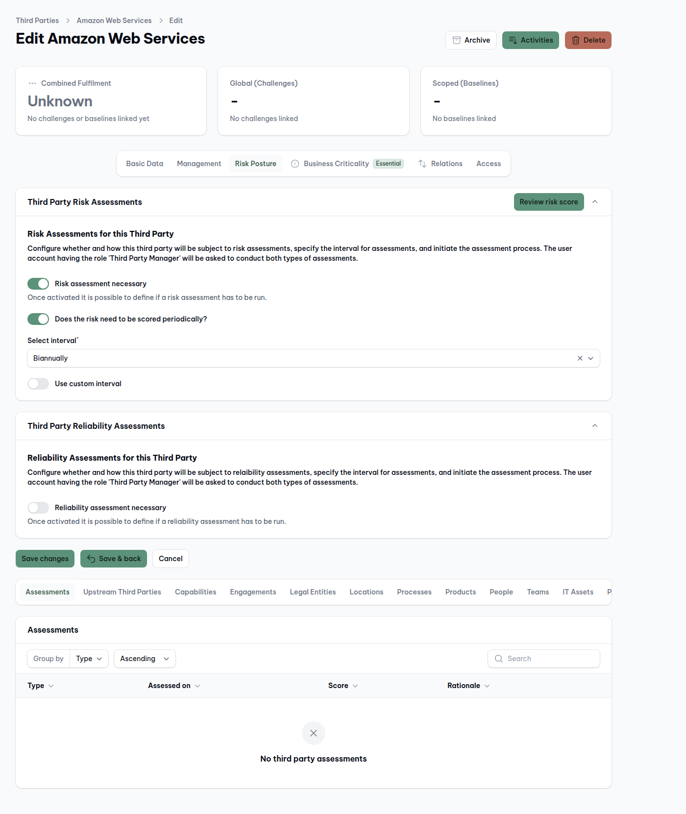 Two dimensions of vendor evaluation