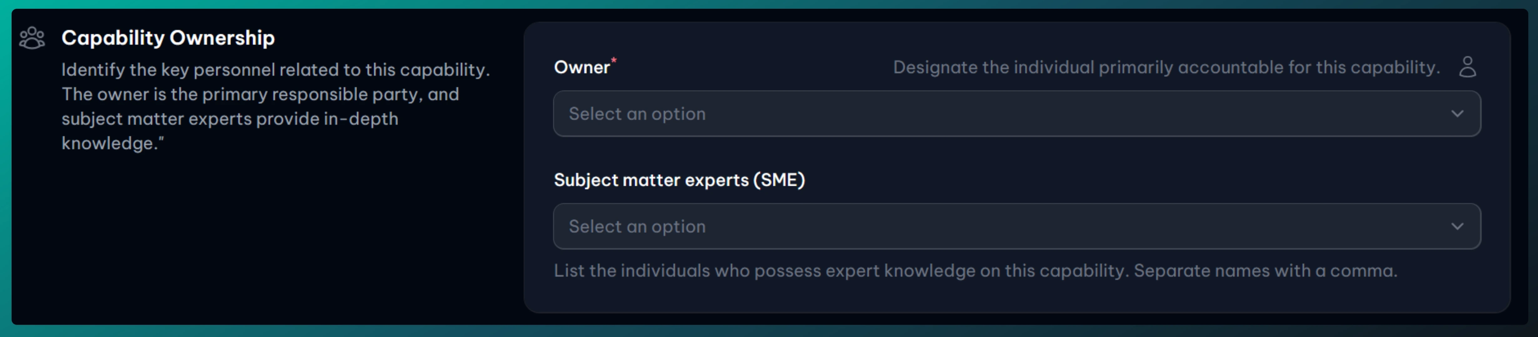 Ownership of capabilities in vucavoid
